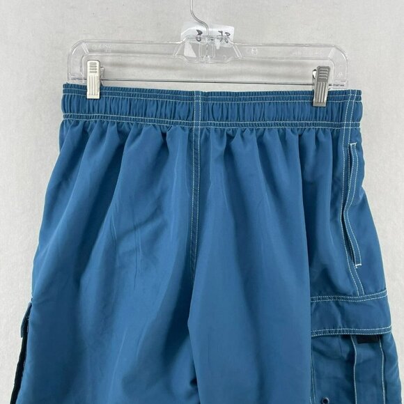 Speedo Marina Volley Shorts Men's Sz M Blue Drawstring Elastic Waist Lined - Picture 8 of 11